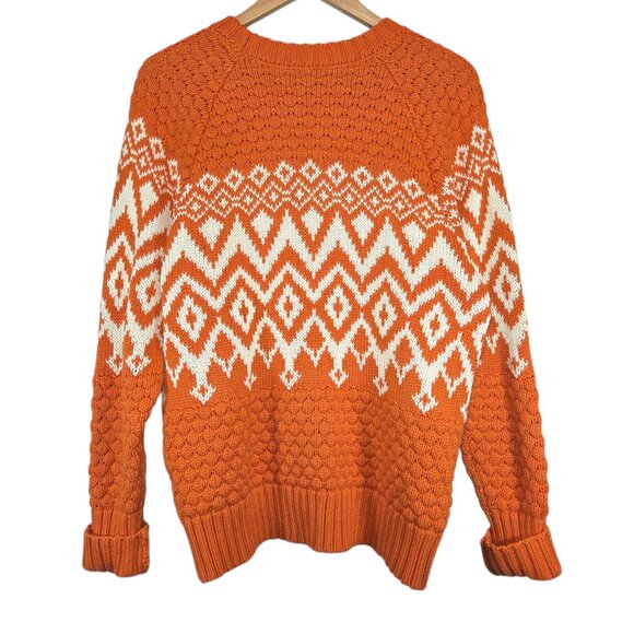 Alp N Rock Selena II Crew Neck Sweater Tangerine Orange Fair Isle Winter Ski XL - Picture 4 of 10